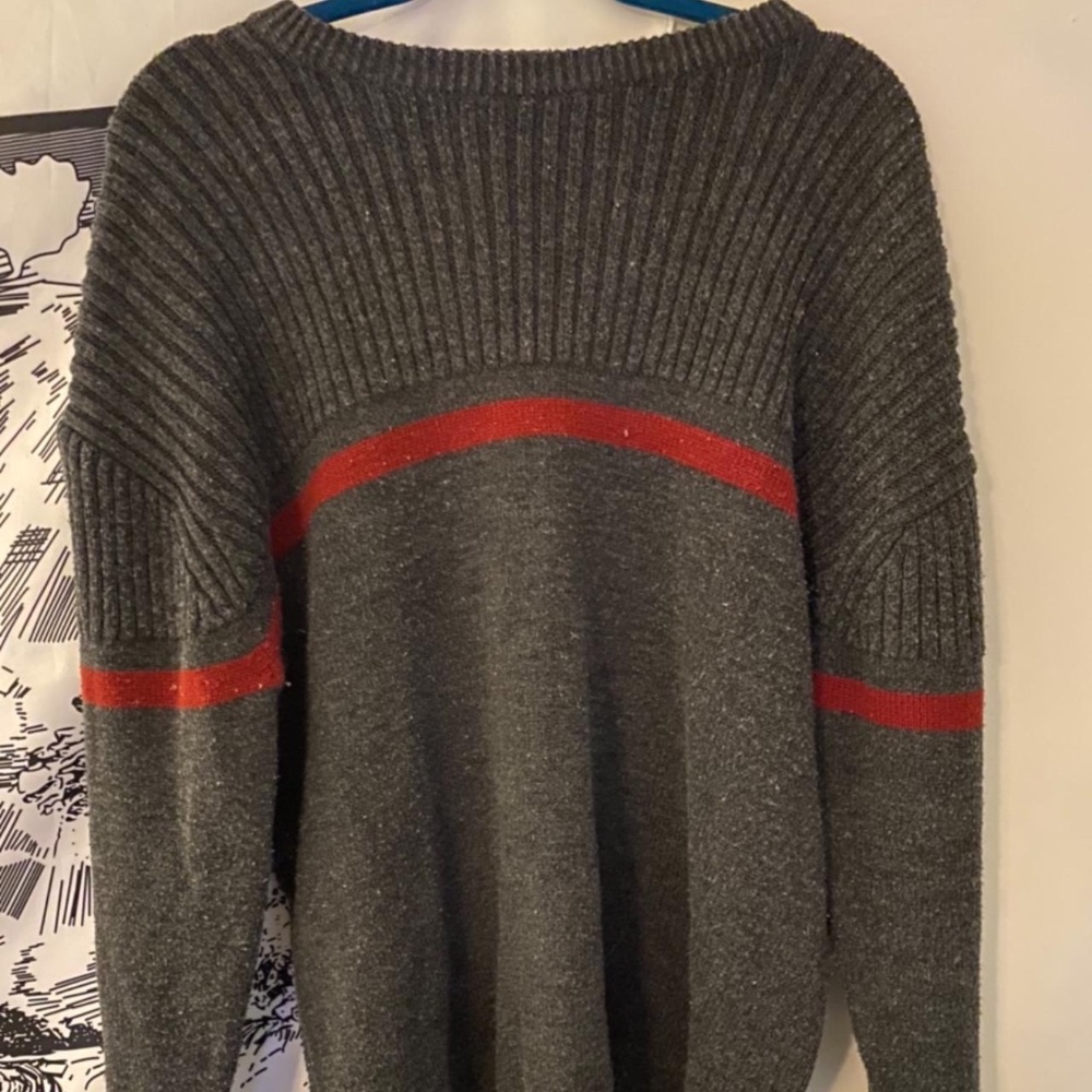 gray and red grandpa sweater size XL